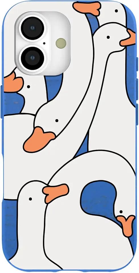 Pela | Phone Case Compatible with iPhone 17 | MagSafe Included | Cute Eco Friendly | Made with Plants | Electric Blue Silly Goose