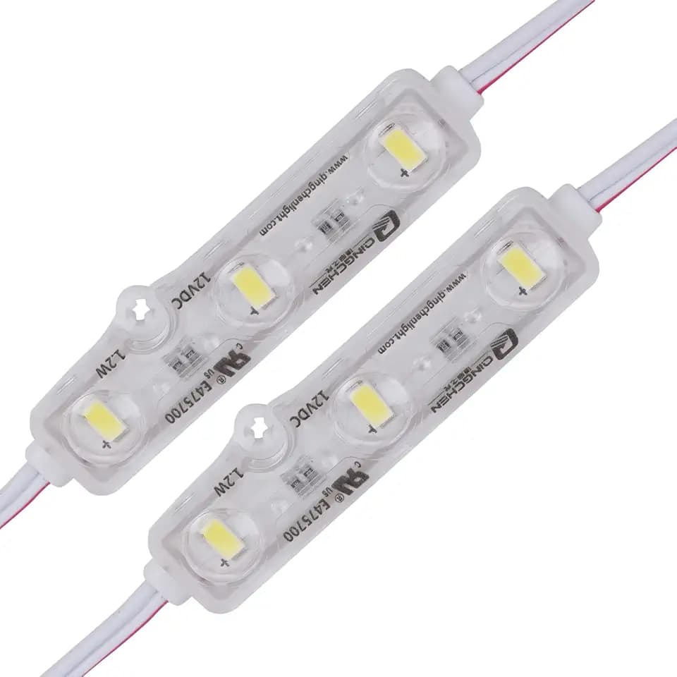Q QINGCHEN Blue LED Module 12V DC 1.2W 25Ft 50pcs/Chain 5630smd Module Strip Light for Lightbox Letter Advertising Signs with Tape Adhesive Backside (100pcs Pack)