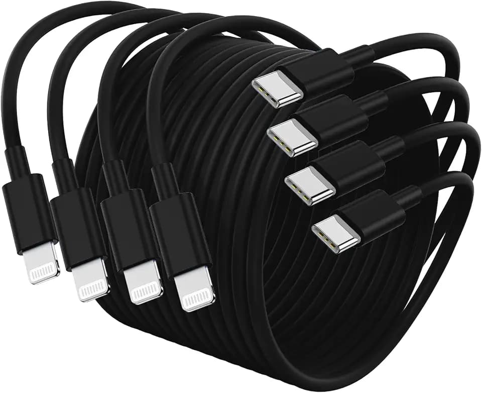 4Pack USB C to Lightning Cable 6FT, Fast Charging Cord for iPhone 14
