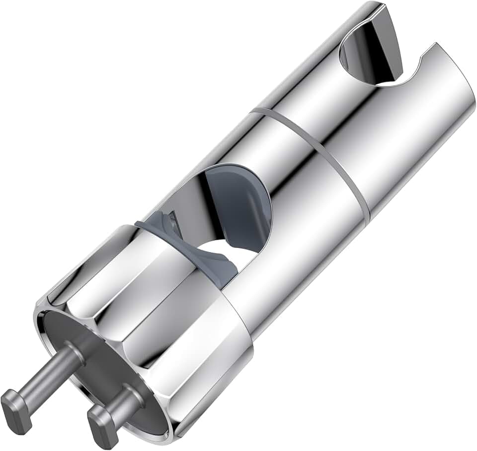 Universal Duschkopf Handbrause Halterung - Brausehalter ohne Bohren,Verstellbar Duschhalterung,360° drehbar für Slide Bar 16-28 mm Außen Durchmesser, ABS+Verchromt Duschstange-Silbrig