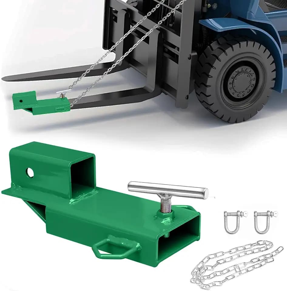 1PC Forklift Trailer Hitch Attachment with Safety Chain,Green