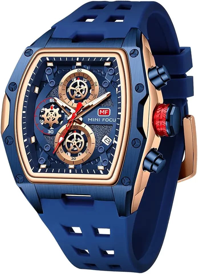 AIMES Watch Wristwatch for Men Fashion Casual Cool Big Dial Watch Luminous Waterproof Sport Analog Quartz Business Mens Watches Silicon Strap Dress Watch