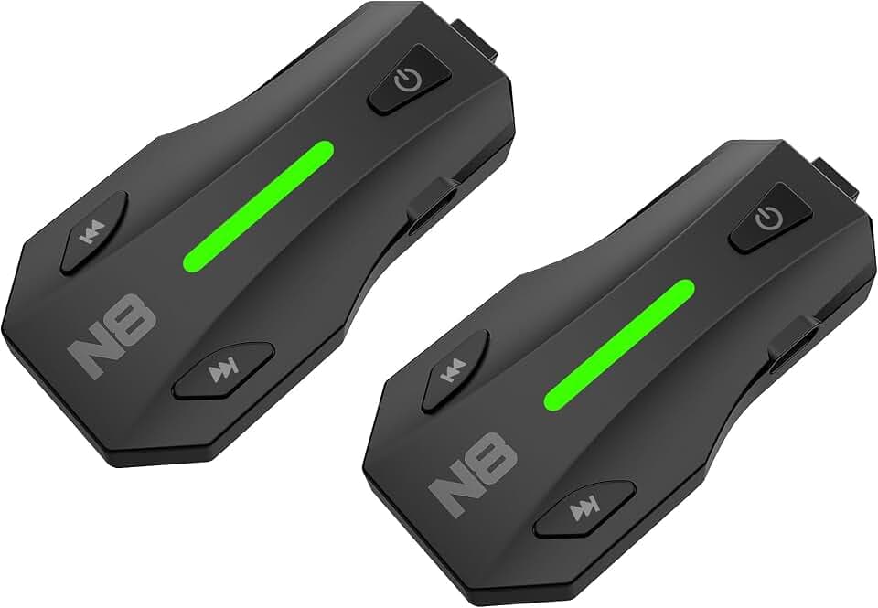 N8 8 Riders Motorcycle Helmet Bluetooth with 45mm Speakers, 2 Pack