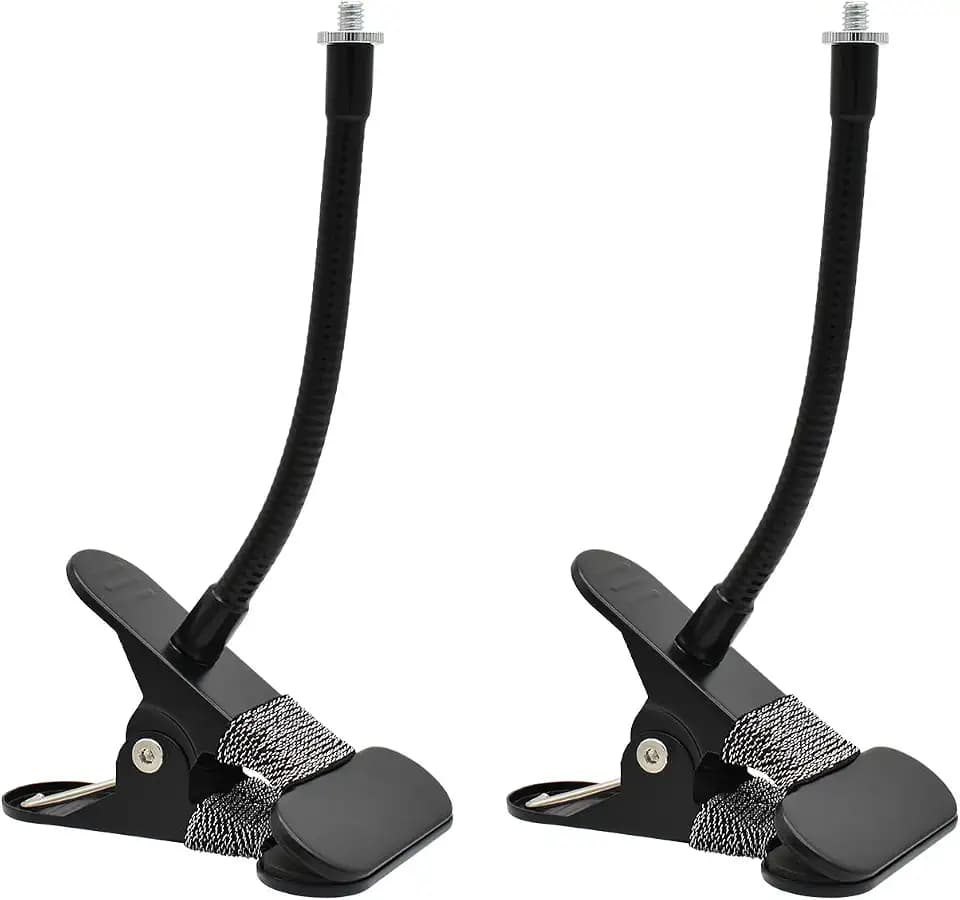Holicfun Indoor Outdoor Security Camera Flexible Clip Mount, Black, 2-Pack