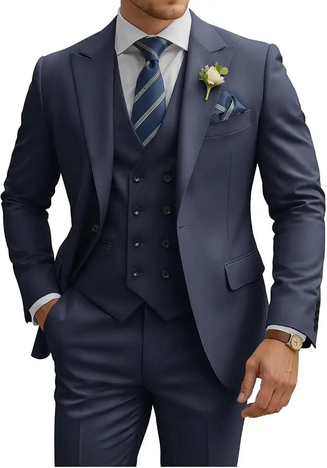 Herrenanzug, 3-teilig, schmale Passform, Anzüge für Herren, zweireihig, für Hochzeit, Abschlussball, Smoking für formelle Business-Dinner