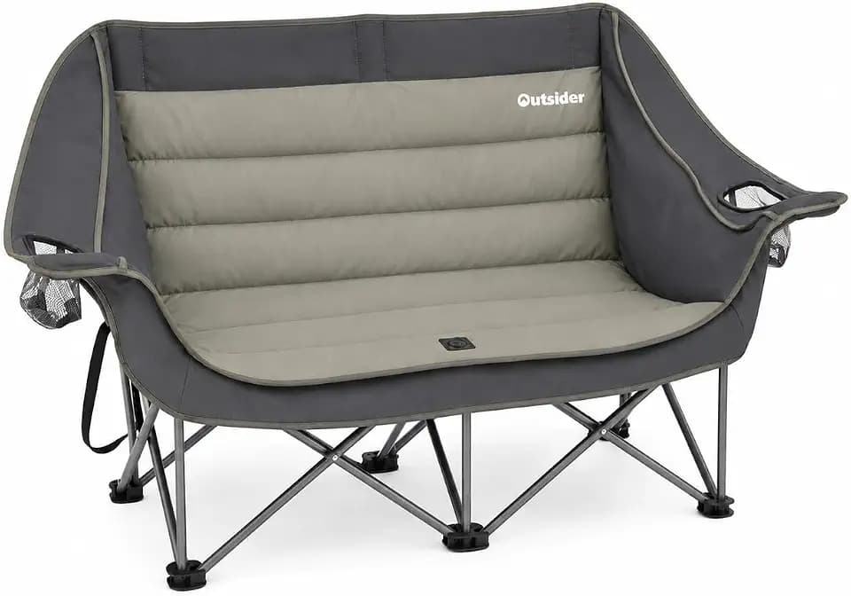 OUTSIDER Double Camping Chair,Heavy Duty 500lbs Folding 2 Person Camp Chair