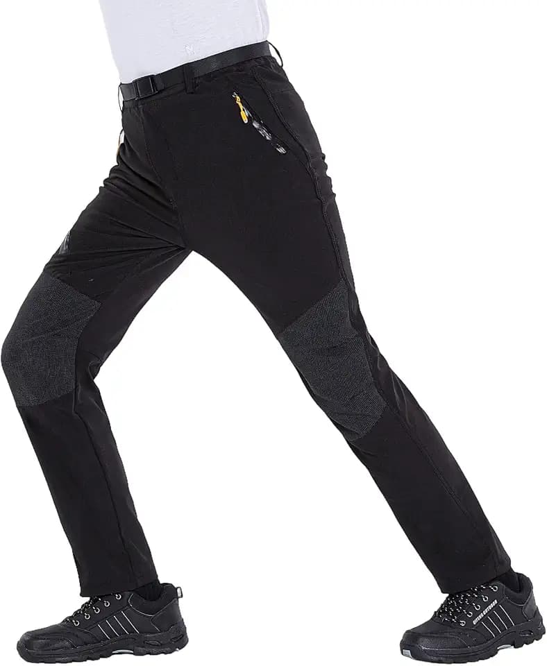 Wanderhose Herren Outdoor Hosen Atmungsaktiv Langlebig Wasserdicht Winddicht Trekkinghose mit Reißverschlusstaschen
