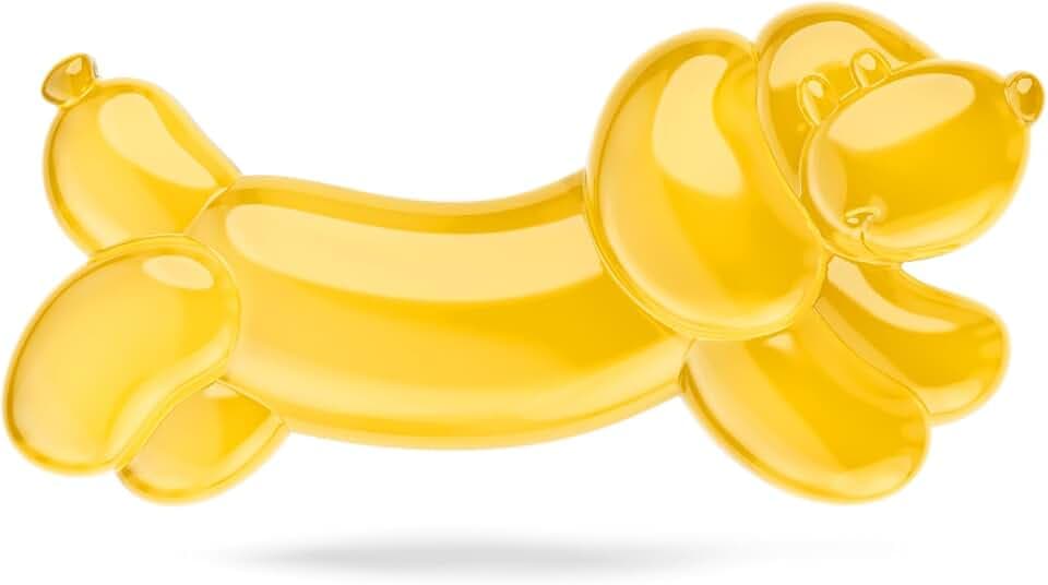 Geekshare Balloon Dog Shaped Transparent Wrist Rest (9x4.5 Inch), Silicone Ergonomic Mouse Pad Support with Non-Slip TPU Base for Office & Gaming - Yellow
