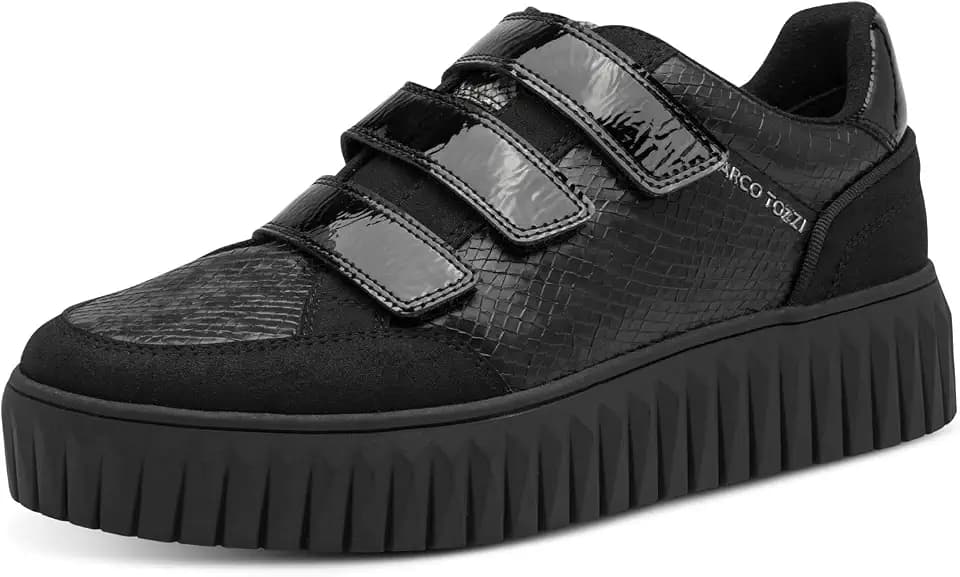 Marco Tozzi Damen Slipper mit Klettverschluss mit Wechselfußbett, Bequem