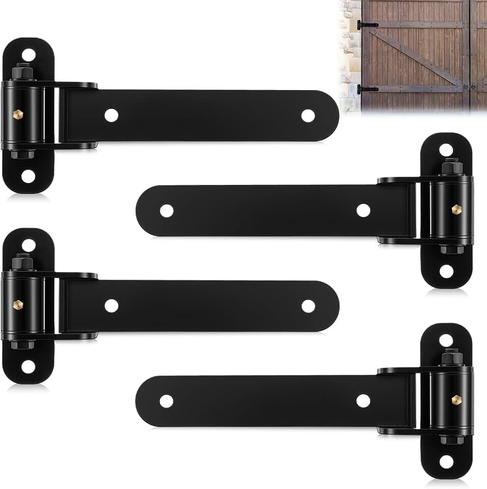 Yaocom 4 Pcs 13" Heavy Duty Gate Hinges 900 Lbs Capacity 180°Open Thickened Solid Carbon Steel Hardware Bolt-on/Weld-on for Barn Wooden Metal Gates Fence Shed Garage Garden Gates (Round Hole)