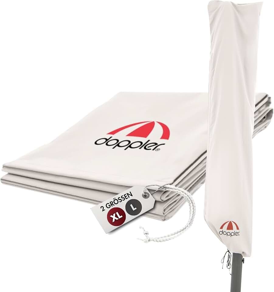 Doppler Jack XL Sonnenschirmhülle f. Pendelschirme 400 cm | Wetterfeste Sonnenschirmhülle mit Reißverschluss u. Steuerstange, 255 x 62 x 55 cm