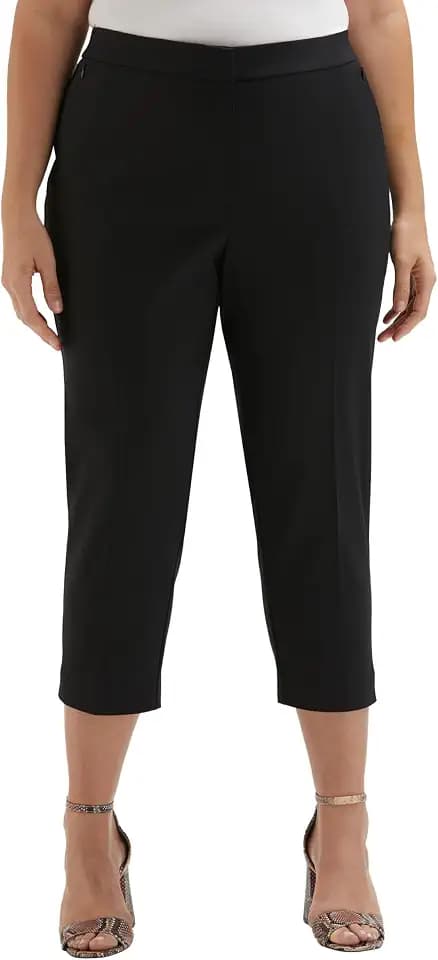 Rafaella Women's Plus Satin Twill Capri with Grommets