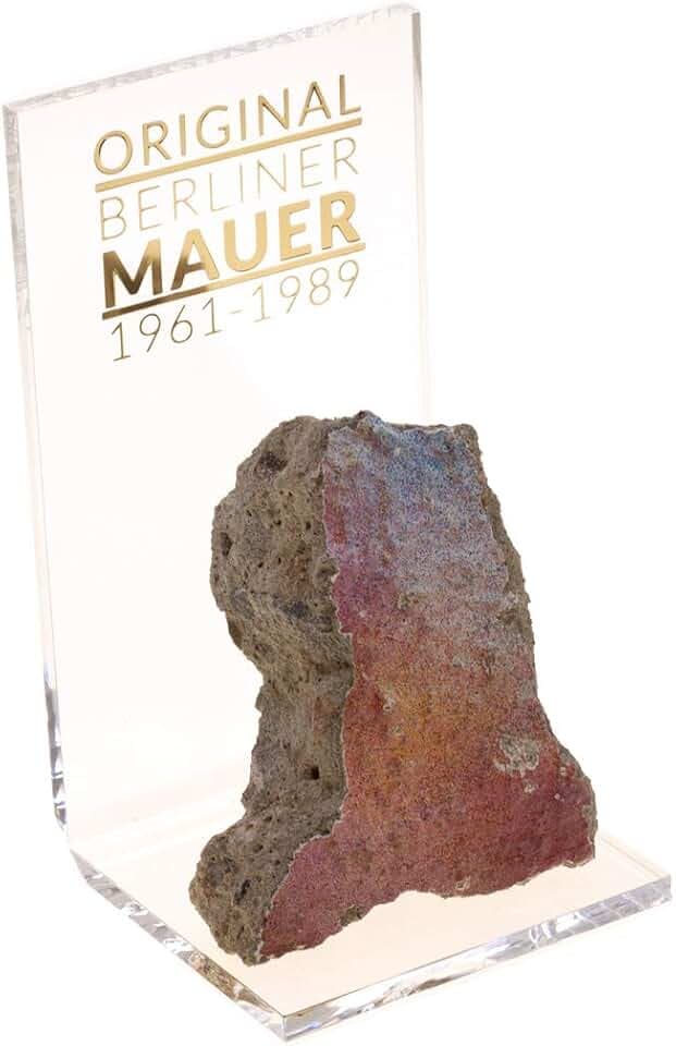 Berliner Mauer-Stein | Originales Stück mit Echtheitszertifikat | Handarbeit, Wandmontage, Historisches Wandkunstwerk, Wohnzimmer, Heimbüro