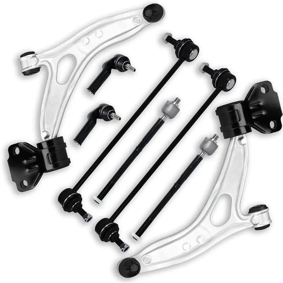 Front End 8pc Suspension Kit Fit for 2013-2018 Ford C-Max, 2012-2018 Focus, 2 Front Lower Control Arms K622788 K622753 w/Ball Joints, Sway Bar Links, Outer/Inner Tie Rod Ends
