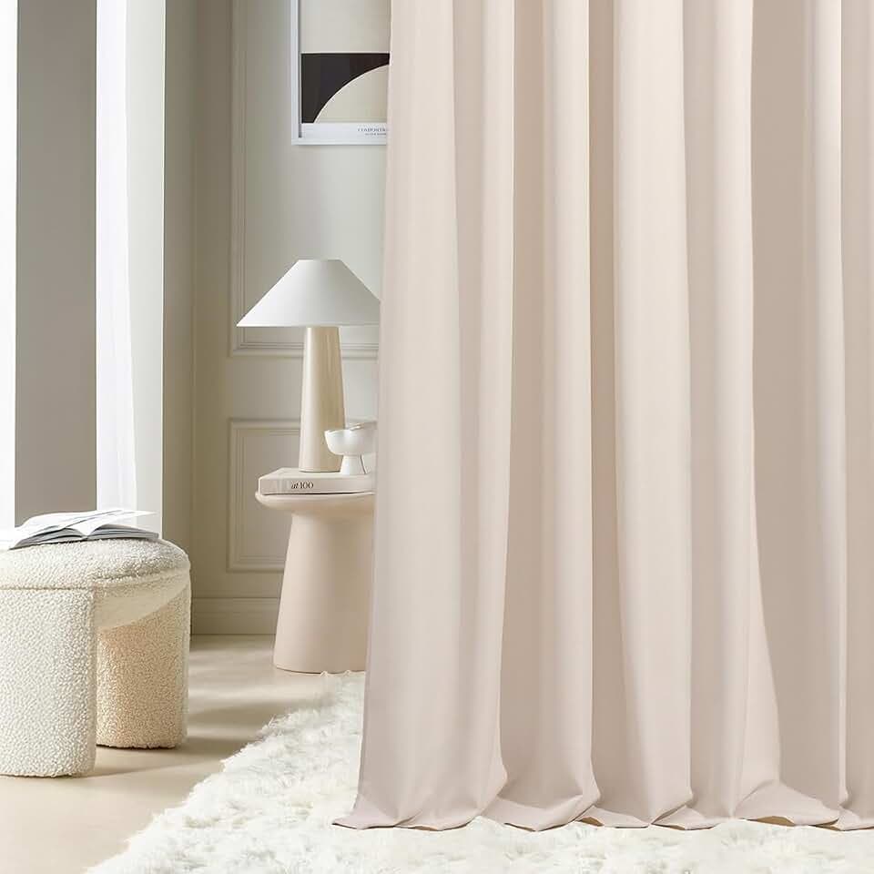 ROOM99 Vorhang mit Ösen Aura 140 x 260 cm Helle Creme, 1 Stück