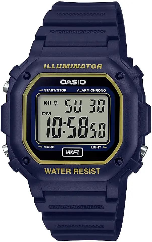 Casio F108WH Series | Men's Digital Watch | Illuminator | Water Resistant | LED Light | Daily Alarm | 1/100 SEC Stopwatch | 3 Hands (HR, Min, SEC) | Date/Day Display | Daily Alarm | 7 Year Battery
