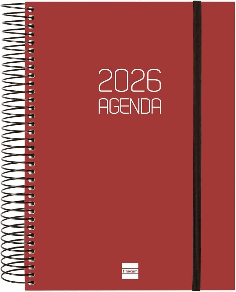 Finocam Ibis 2026 Planer flach, Wochenansicht, Januar 2026, Dezember 2026, 12 Monate, Schwarz, Spanisch