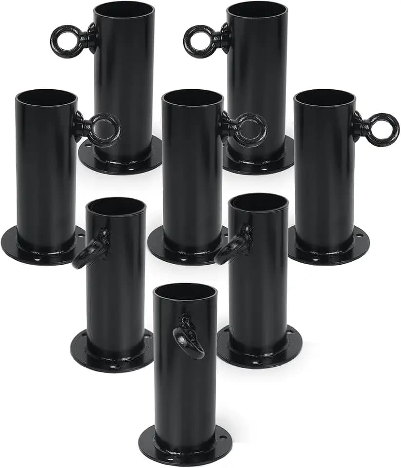 Aoneky 2" Short Foot Pad, Fits 1.5" EMT 1.5" Galvanized Pipe 2" Fence Top Rail, Base Plate Fitting for Golf Basebal Batting Cage Tent Canopy (Pack of 8)
