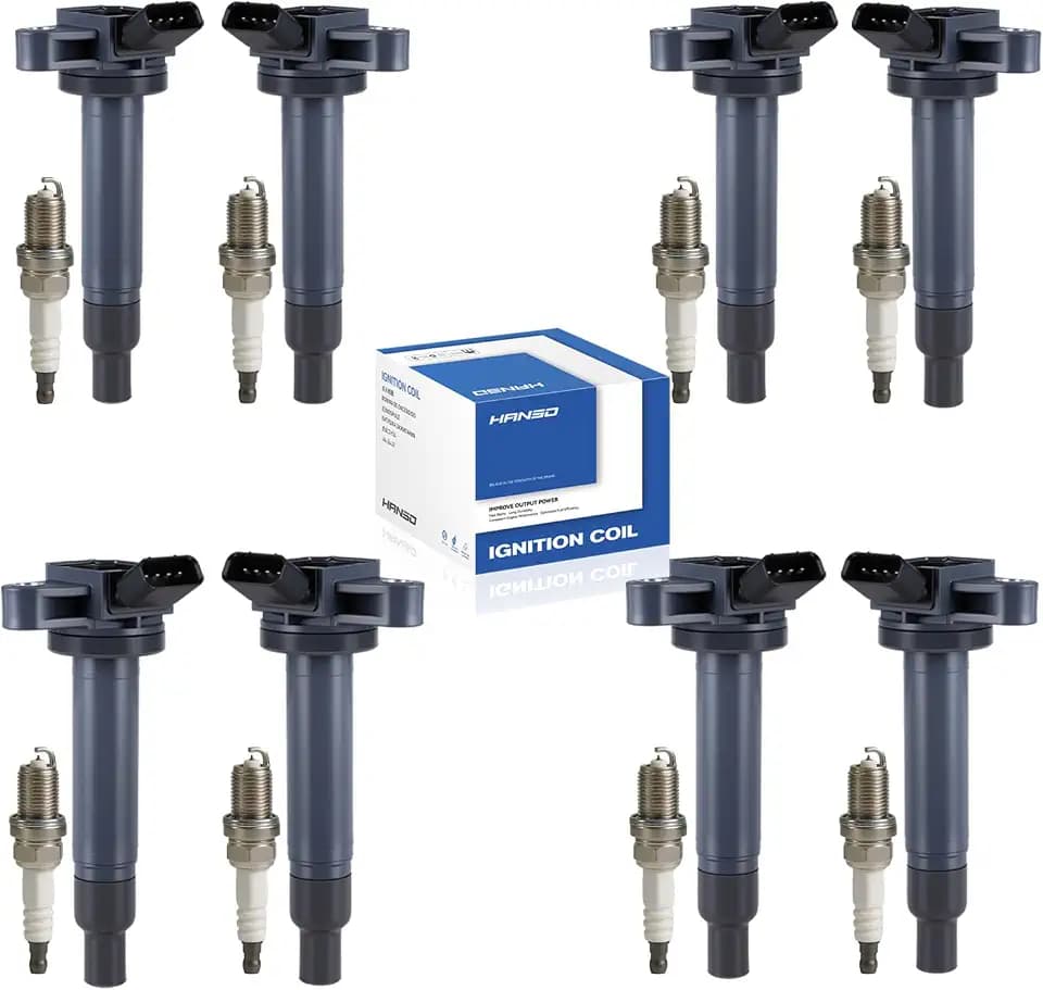 UF230 set of 8 Ignition Coil with 8 pcs of Spark PlugSuit for Toyota Tundra Sequoia LandCruiser 4Runner Lexus GS430 GX470 LS430 LX470 LX570 SC430 V8 Replaces C1173 UF493 5C1196 9091902230 9091902259