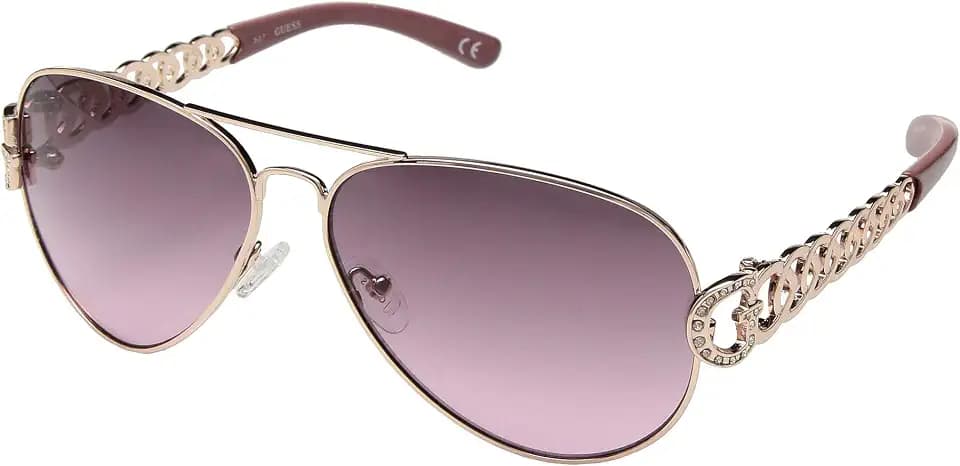 GUESS Women's Metal Aviator Sunglasses
