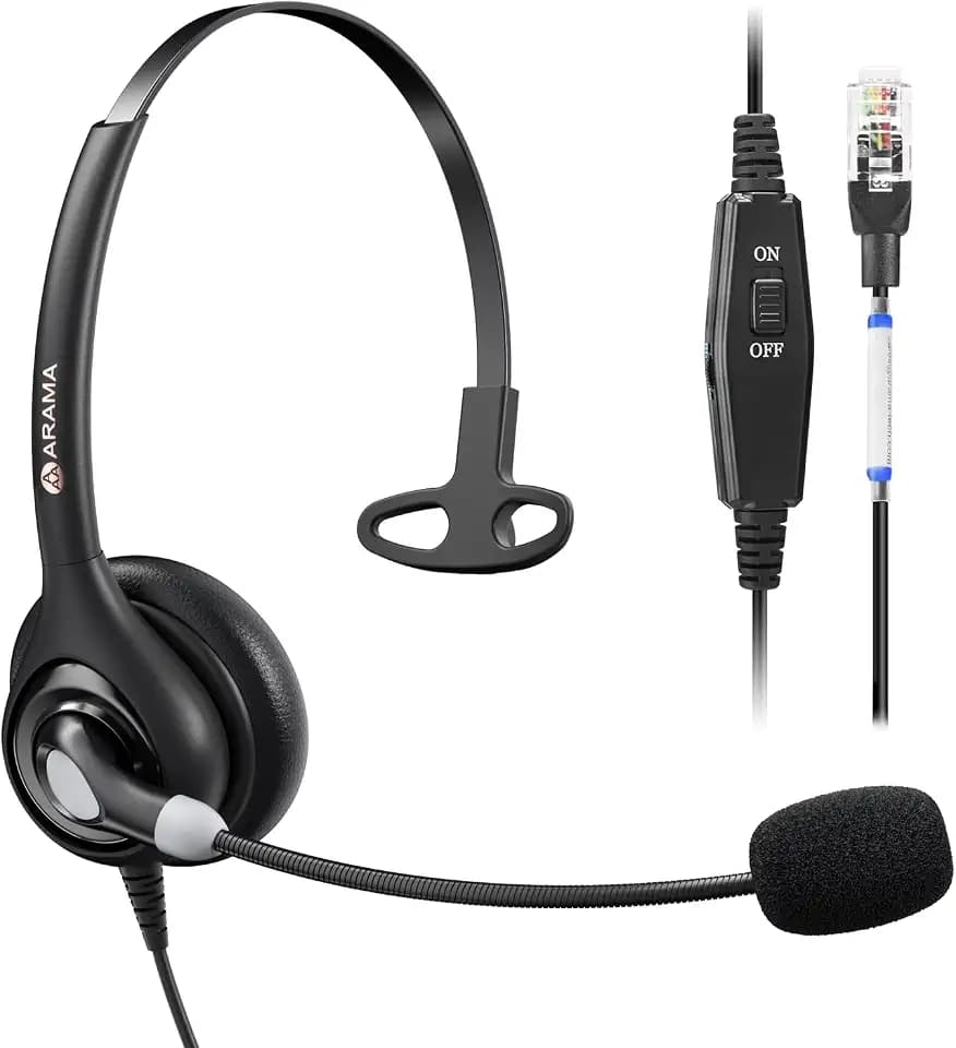 Arama Telephone Headsets for Yealink Phones, RJ9 Office Wired Headset