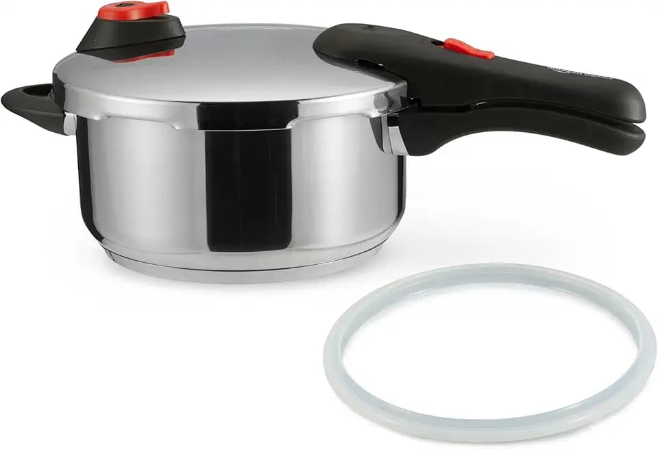 Amazon Basics Schnellkochtopf aus Edelstahl, induktionsgeeignet, 4 liter