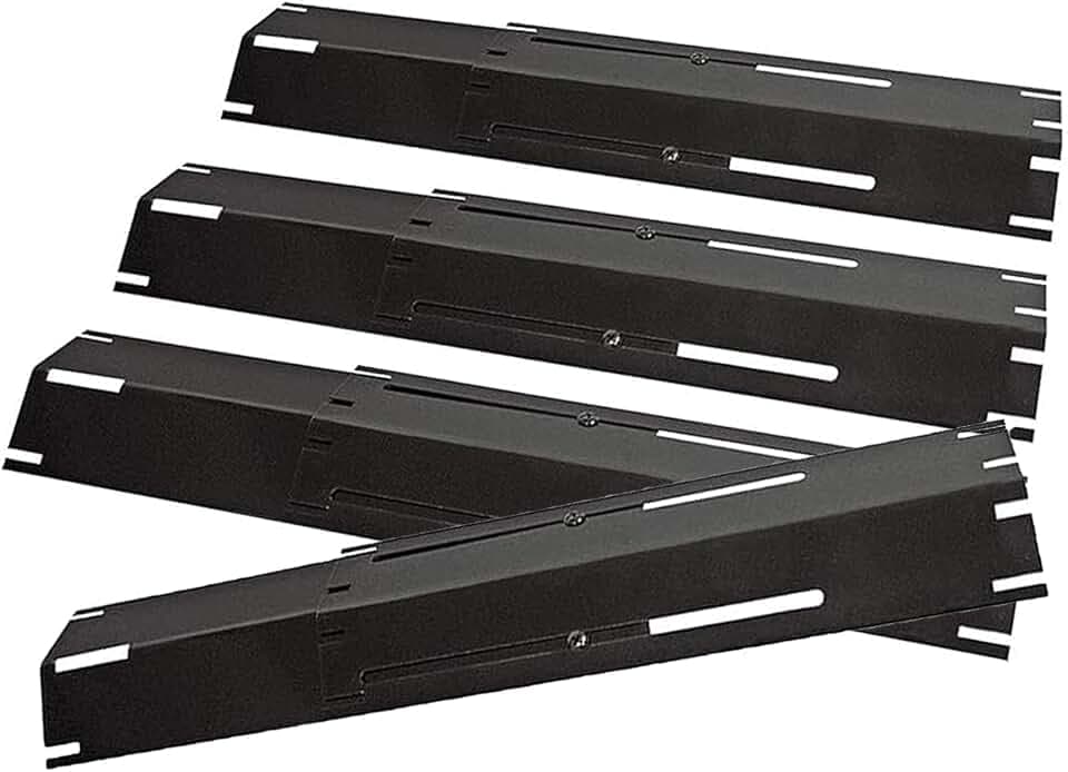 Unicook 30cm bis 53cm Verstellbare Brennerabdeckung Gasgrill, 4 Stück für Weber Spirit, Grillersatzteile, Universeller Aromaschienen Flammenverteiler Flavorizer Bars Grill Zubehör Grillrost
