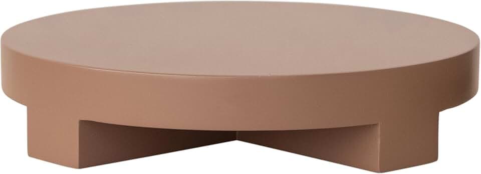 Bloomingville Round Lacquered Wood Pedestal, Matte Terra-Cotta