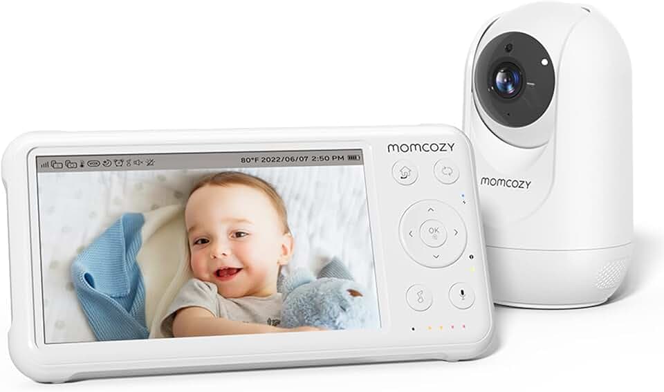 Momcozy Video Baby Monitor, 5" 1080P HD Baby Monitor with Camera and Audio
