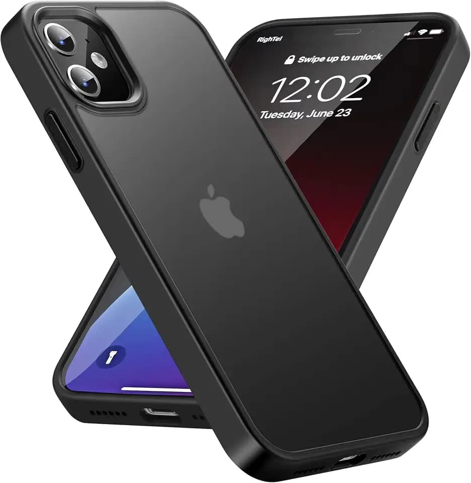 Yriklso for iPhone 11 Phone Case, Shockproof for iPhone 11 Case, Military Grade Drop Protection, Protective Hard Back Slim Translucent Case for iPhone 11 6.1'', Frosted Black