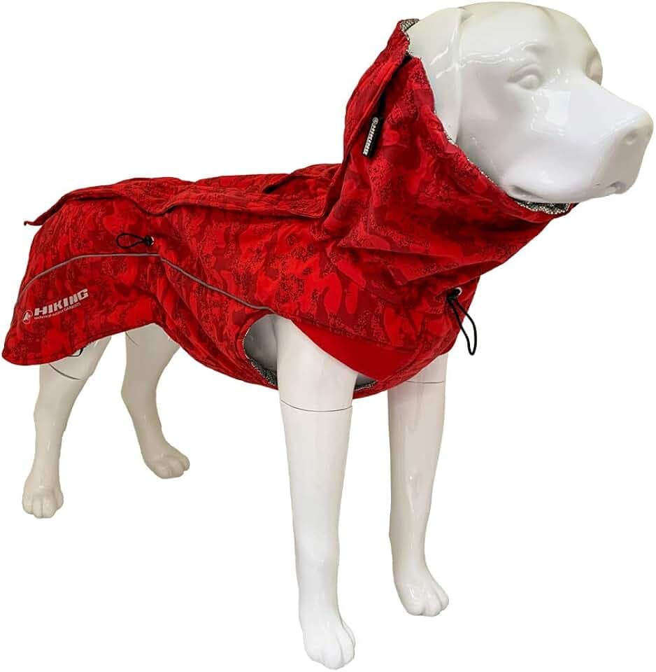 Croci Hiking Hundemantel, wasserdicht, Makalu, temperaturregulierendes Futter, rote Camouflage, 50 cm