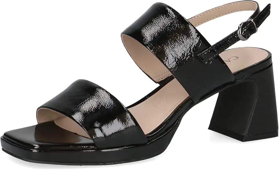 Caprice Damen Sandalen mit Absatz aus Leder mit Lack