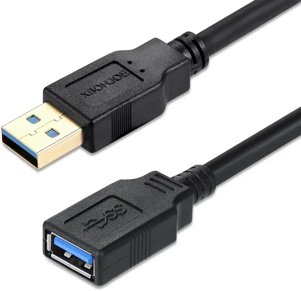 XBOHJOE USB 3.0 Extension Cable 10FT High Speed 3.0 USB Extender Cord Type A Male to Female Data Transfer 5Gbps for Mouse Extender Cable Keyboard Extension Cord etc(10ft Black)