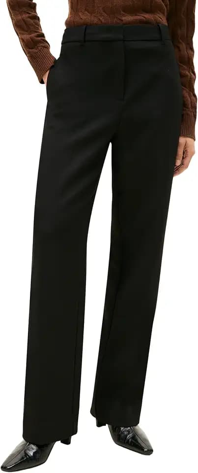 Tommy Hilfiger Damen Stoffhose Punto Relaxed Straight Fit