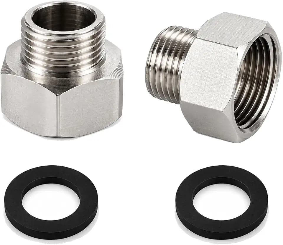 BELZ 2er Set Reduzierstück G3/8 auf G1/2 Edelstahl 304 Gewindeadapter BSP