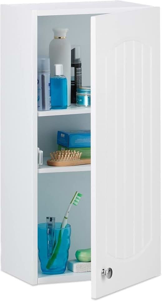 Relaxdays Badezimmerschrank hängend MDF, HBT: 60 x 30 x 20,5 cm, weiß