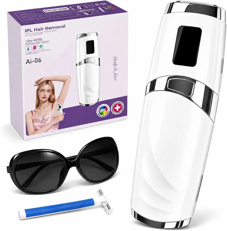 Laser Haarentfernung, Mit KühlfunktionIPL, Haarentfernungsgerät, 600-1200 NM Rotlicht, Epeliergerät Körper Damen, Einfach zu Bedienen, Epilierer Damen Intimbereich, Geeignet für Achseln