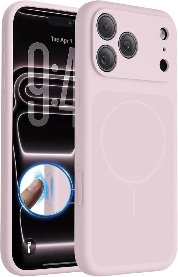 FlyReal Magnetic for iPhone 17 Pro Max Case, 6.9", Chalk Pink