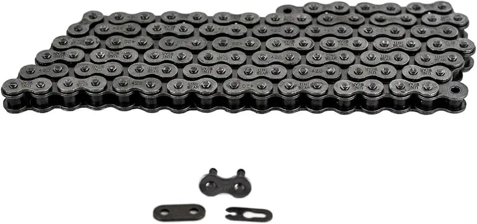 420 Motorcycle Roller Chain 120 Link with 1 Connecting Link for Go Kart Mini Bike ATV Dirt Bike