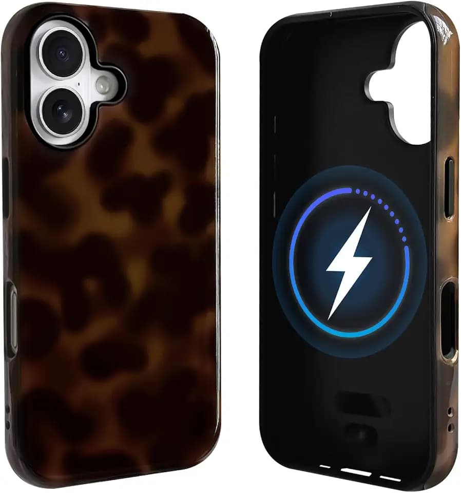 NITITOP for iPhone 16 Case Magnetic Cute Leopard - Brown