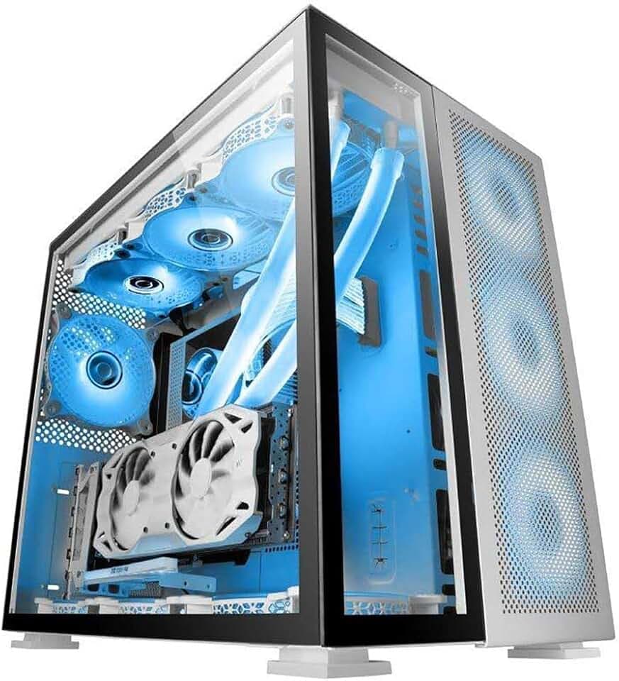 Mars Gaming MC-NOVA, Custom XXL E-ATX Gaming Tower, Luft- und Raumfahrt-Aluminium, Full Dual Window Tempered Glass, Dual Chamber Construction, USB-C