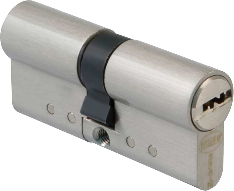 Amig - Hochsicherheitszylinder Modell 20.010 | Matt verchromtes Messing | Doppelkupplung und Bohrschutz | Eigentumskarte und 5 Sicherheitsschlüssel | 70 (35-35) mm | Metallbau