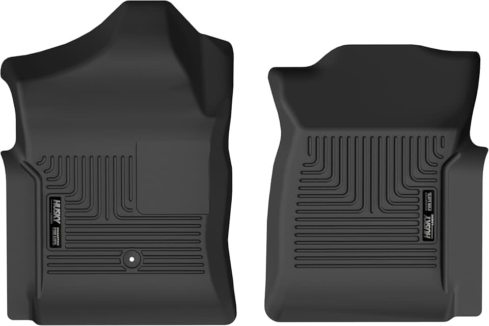 Husky Liners X-act Contour Floor Mats | Fits 1999-2007 Chevrolet Silverado & GMC Sierra 1500/2500; 01-07 Silverado/Sierra, Regular CAB ONLY (07 Classic Only) | Front Row, 2-pc Black - 53091