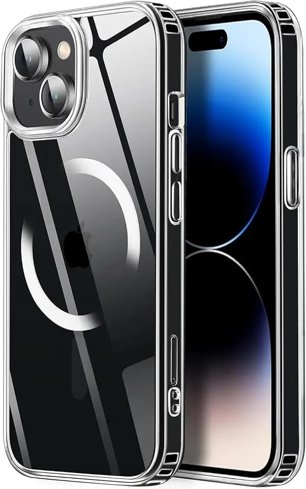 Tigowos Magnetic for iPhone 15 case, Anti-Yellowing，Slim，Clear