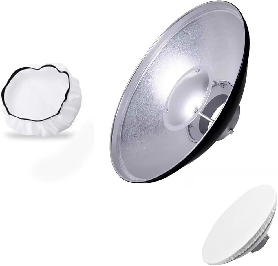Godox 16.5inch/42cm Silver Inner Beauty Dish Bowens Mount w/White Diffuser