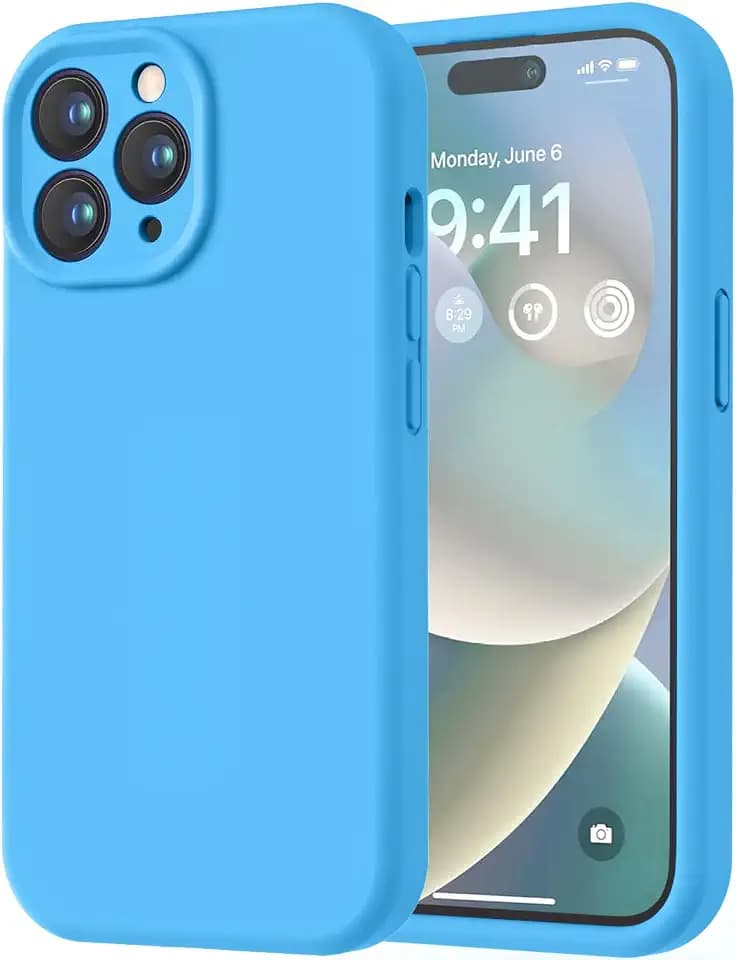 LOVE 3000 Designed for iPhone 14 Pro Case, Premium Silicone with [Soft Anti-Scratch Microfiber Lining] Shockproof Protective Phone Case for Men Women Girls 6.1", Blue