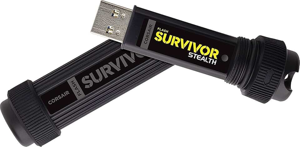 Corsair Flash Survivor Stealth v2 128GB USB-Speicherstick (USB 3.0, robust, wasserabweisend) schwarz, CMFSS3B-128GB