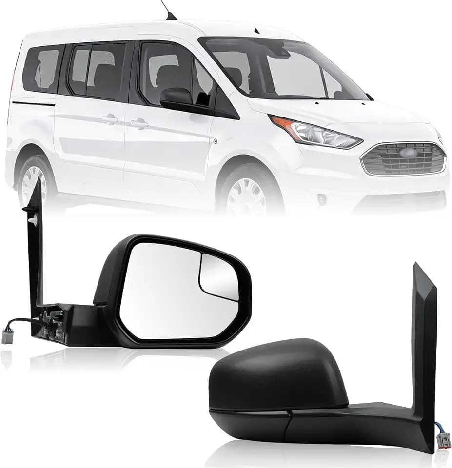 Passenger Side Mirror for Ford Transit Connect Titanium/XL/XLT 2014 2015 2016 2017 2018 2019 2020 2021 2022, Side View Heated Door Mirror Replacement with Bling Spot Glass, Manual Folding