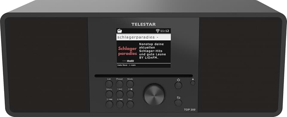 TELESTAR TOP 300 – DAB+/Internetradio mit CD-Player, Stereo – Schwarz