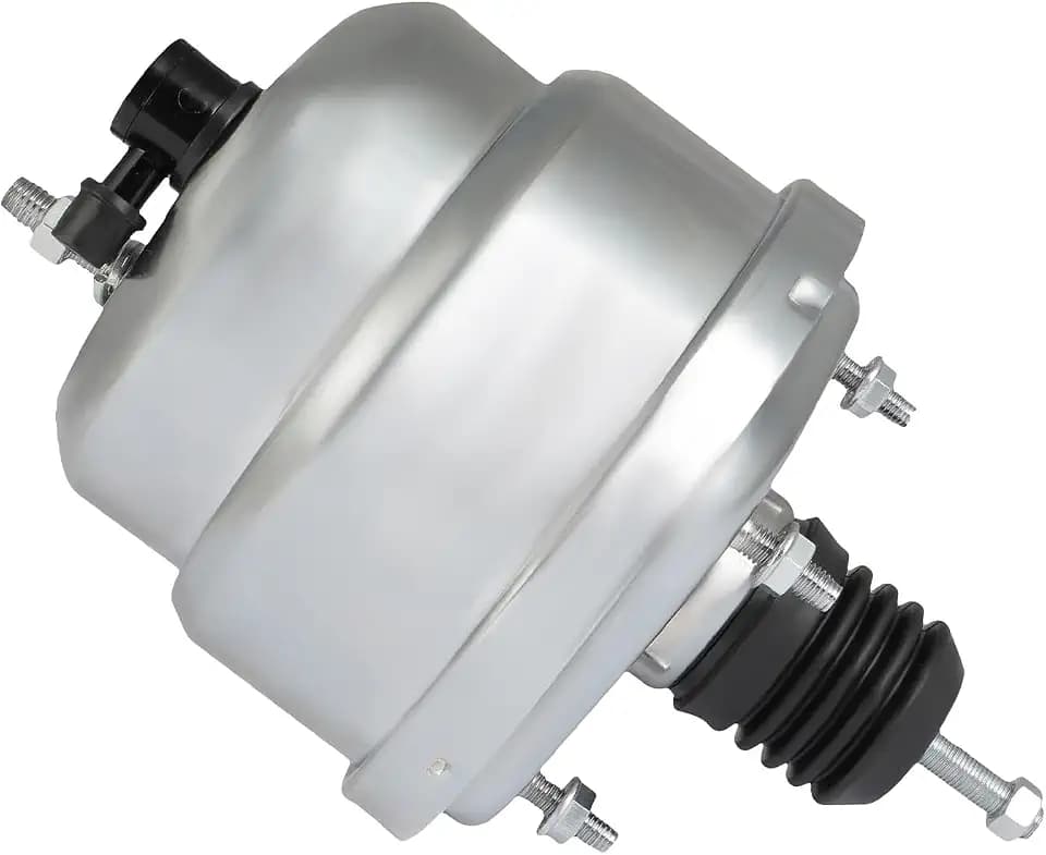 SCITOO Power Brake Booster 7" Dual Diaphragm Fit for Chevy for Ford(Chrome)